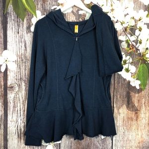 Lucy | Peplum Ruffle Hoodie | XL